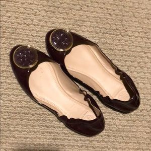Burgundy Tory Burch Flats LIKE NEW